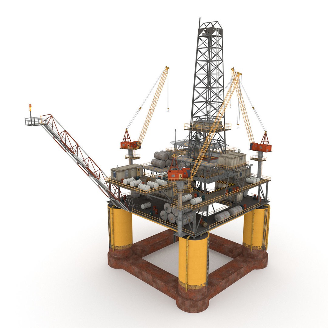 Oil Rig Platform 3D Model – Low Poly Game Ready Asset, FBX, OBJ - View 21