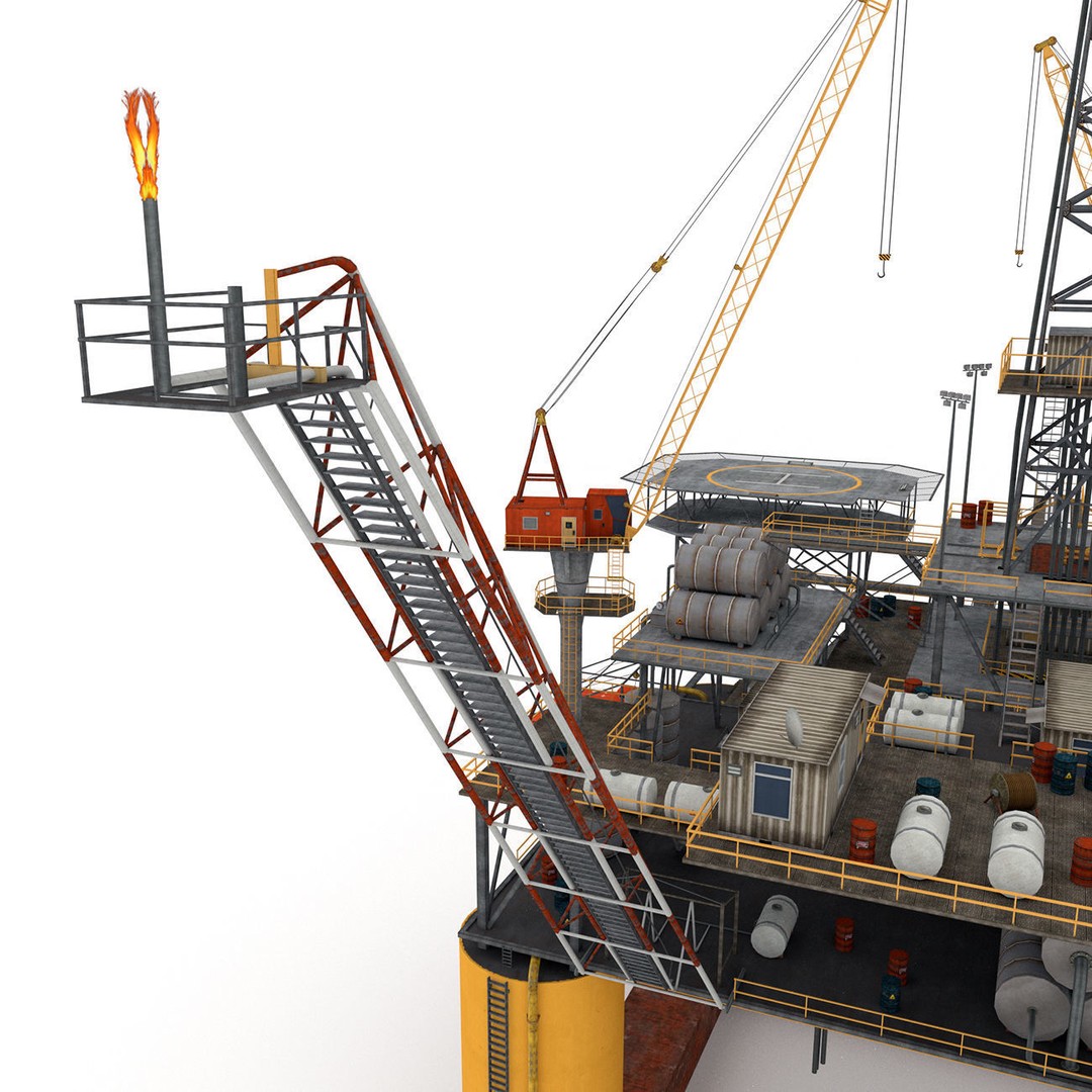 Oil Rig Platform 3D Model – Low Poly Game Ready Asset, FBX, OBJ - View 22