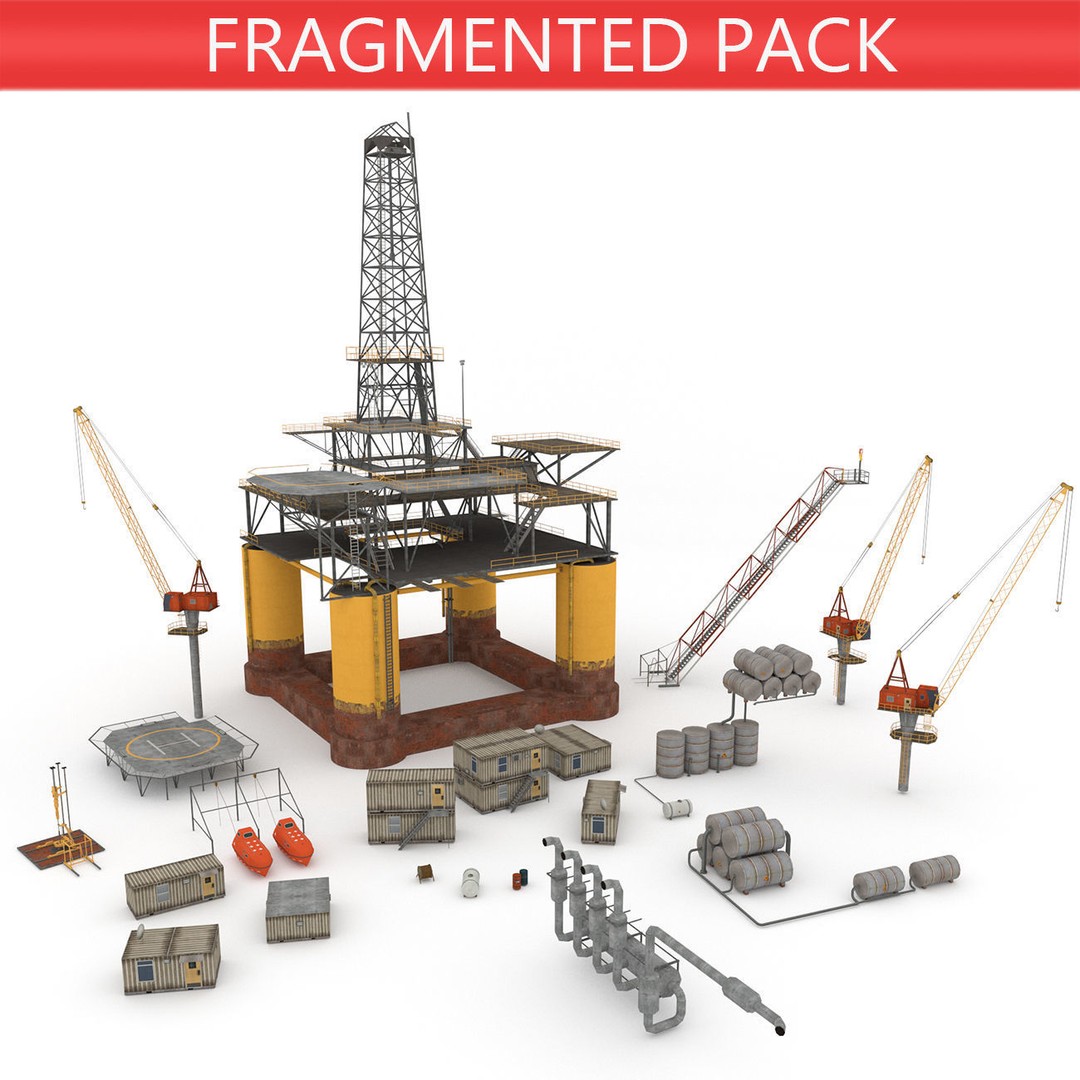 Oil Rig Platform 3D Model – Low Poly Game Ready Asset, FBX, OBJ - View 6