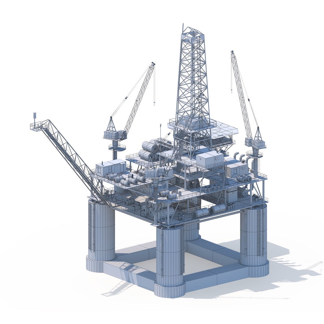 Oil Rig Platform 3D Model – Low Poly Game Ready Asset, FBX, OBJ - View 8