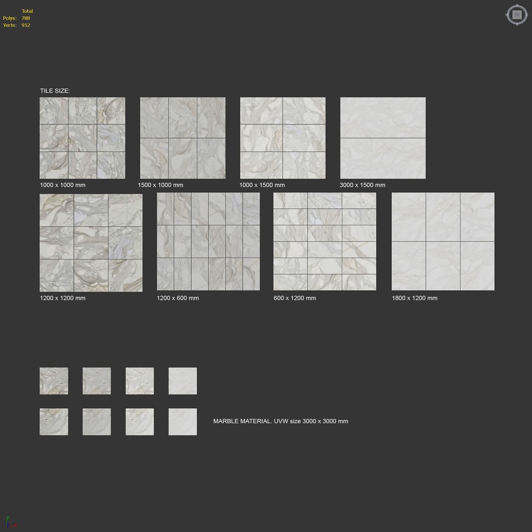 Calacatta Borghini Marble 3D Model – PBR Textures, FBX, OBJ - View 8