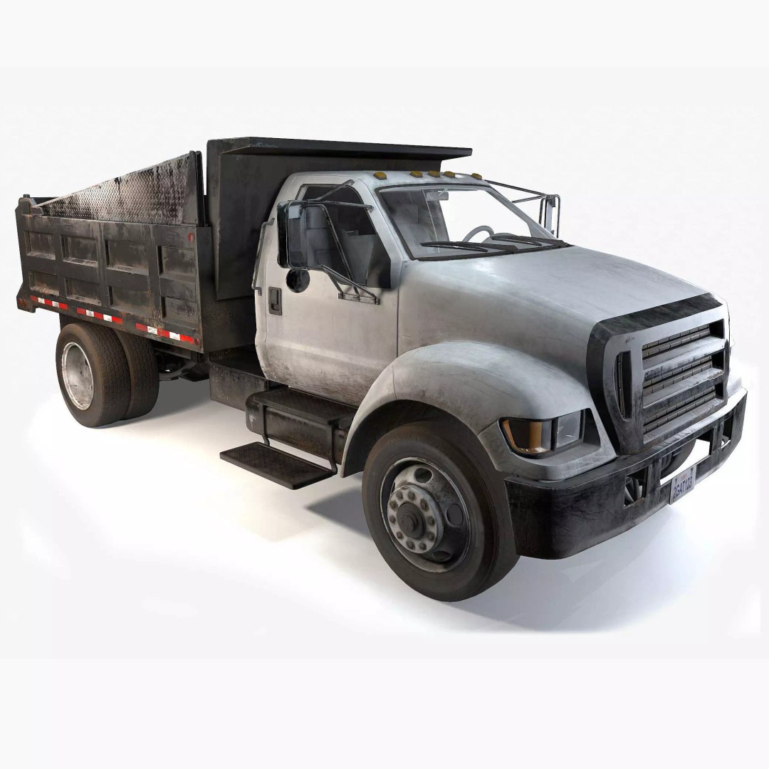 Dump Truck 3D Model – Low Poly Game Ready Asset, PBR Textures - View 2