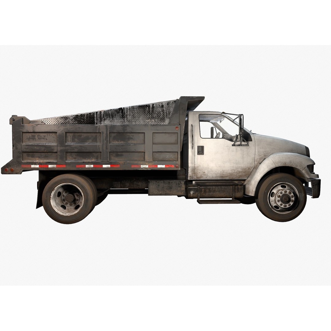 Dump Truck 3D Model – Low Poly Game Ready Asset, PBR Textures - View 4