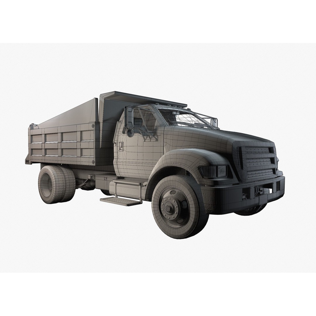 Dump Truck 3D Model – Low Poly Game Ready Asset, PBR Textures - View 7