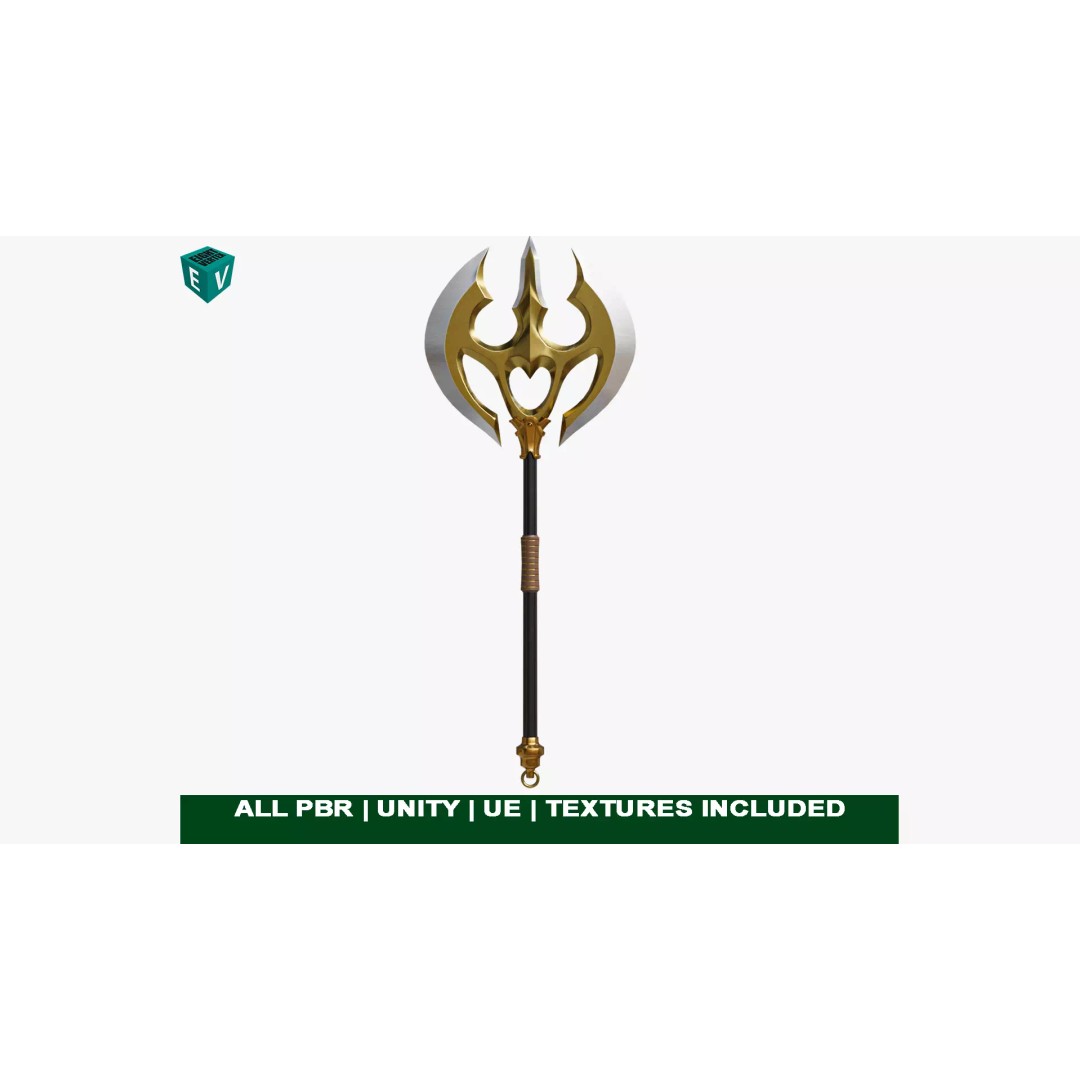 Battle Axe 3D Model – Low Poly PBR Weapon for Unity & Unreal - View 2