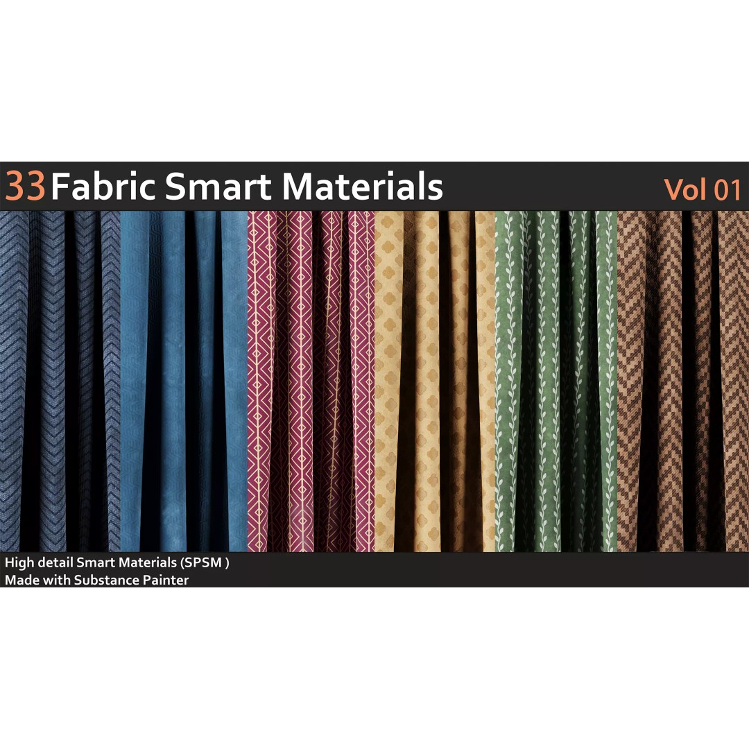 Fabric Smart Materials 3D Model – High Quality Textures for Substance Painter - View 2