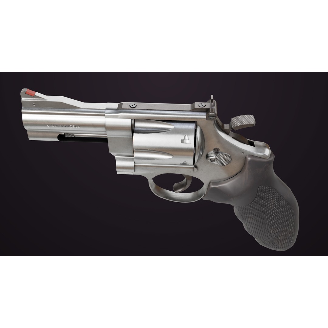 Small Revolver 3D Model – Low Poly PBR Game Asset, FBX - View 13
