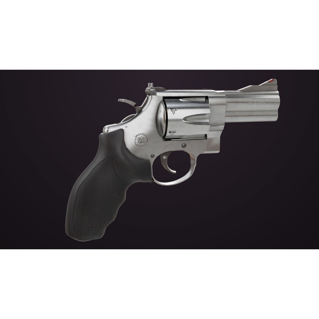 Small Revolver 3D Model – Low Poly PBR Game Asset, FBX - View 15
