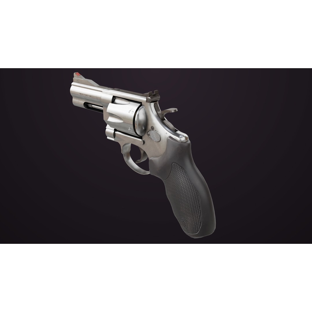 Small Revolver 3D Model – Low Poly PBR Game Asset, FBX - View 17
