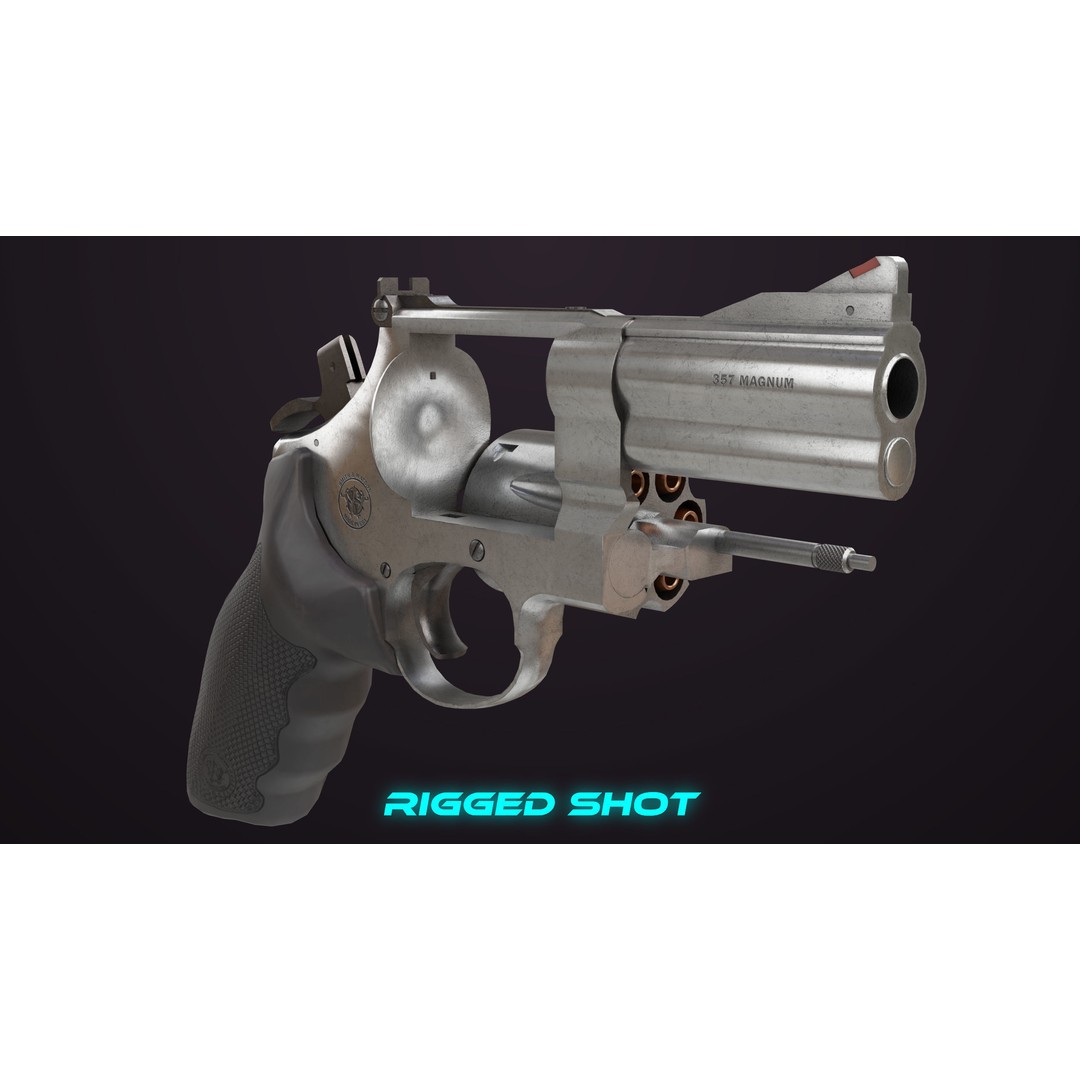 Small Revolver 3D Model – Low Poly PBR Game Asset, FBX - View 20