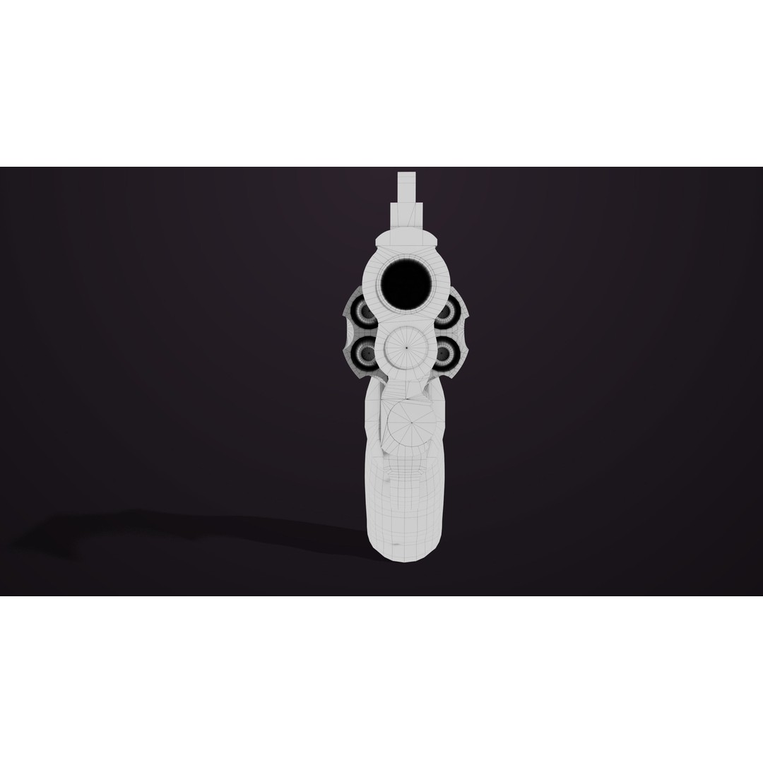 Small Revolver 3D Model – Low Poly PBR Game Asset, FBX - View 25