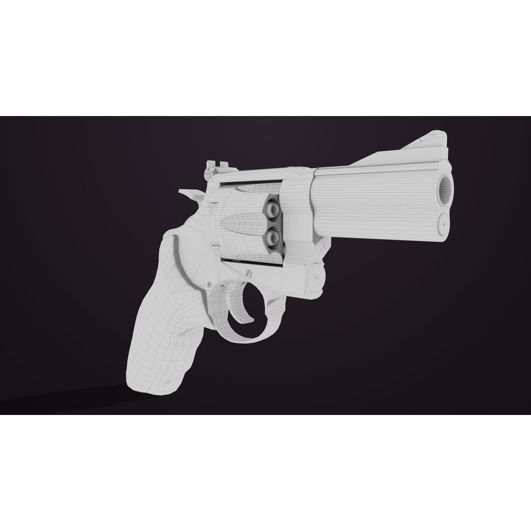 Small Revolver 3D Model – Low Poly PBR Game Asset, FBX - View 26
