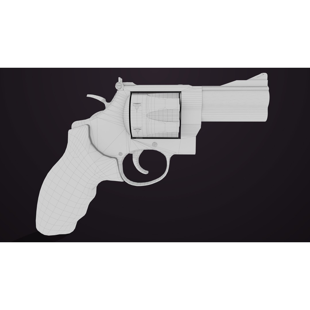 Small Revolver 3D Model – Low Poly PBR Game Asset, FBX - View 27