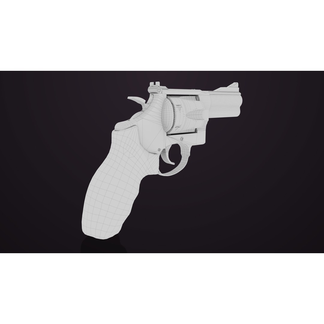 Small Revolver 3D Model – Low Poly PBR Game Asset, FBX - View 28