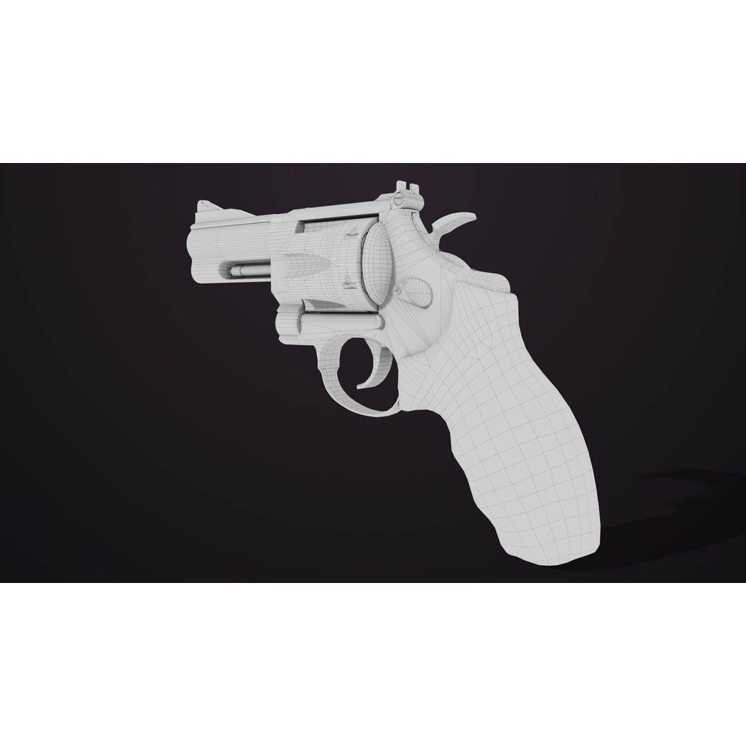 Small Revolver 3D Model – Low Poly PBR Game Asset, FBX - View 30
