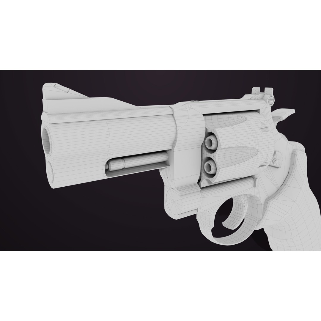 Small Revolver 3D Model – Low Poly PBR Game Asset, FBX - View 31
