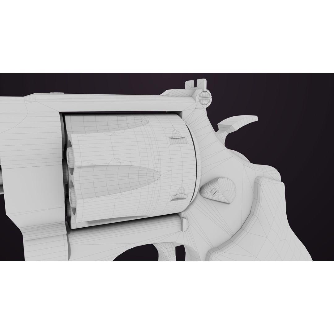 Small Revolver 3D Model – Low Poly PBR Game Asset, FBX - View 32