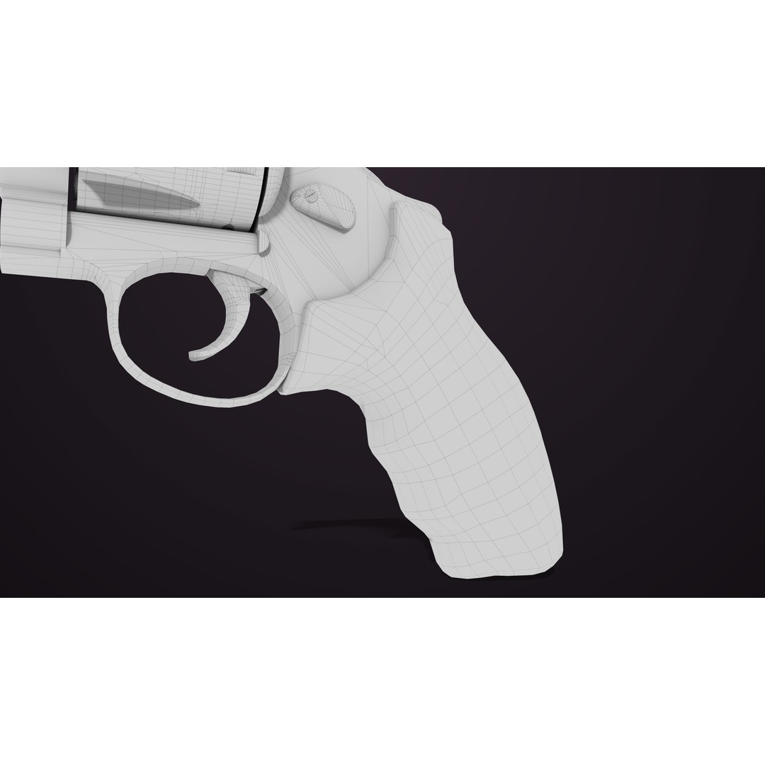 Small Revolver 3D Model – Low Poly PBR Game Asset, FBX - View 34
