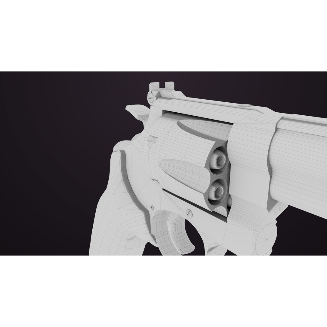 Small Revolver 3D Model – Low Poly PBR Game Asset, FBX - View 35