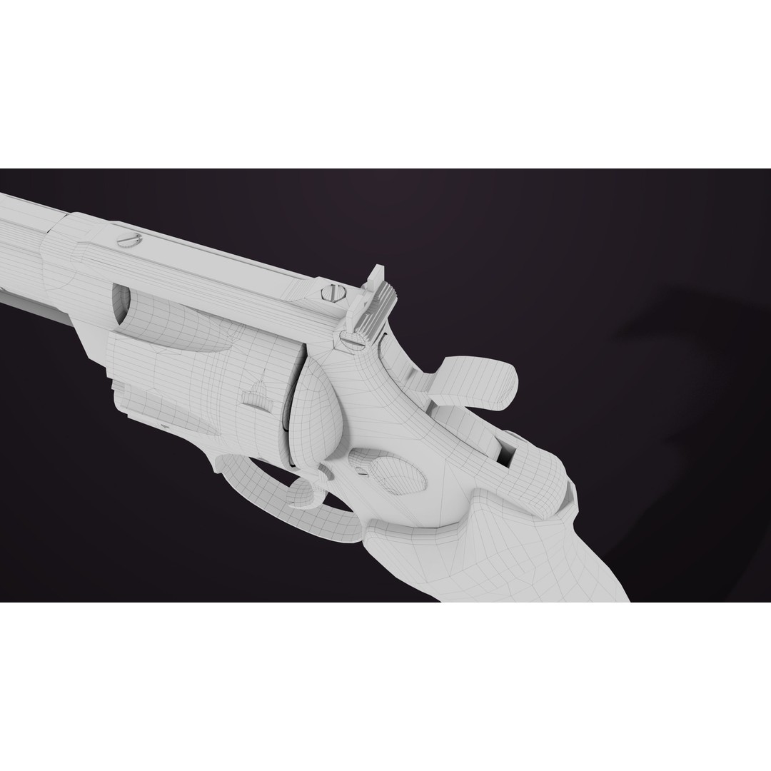 Small Revolver 3D Model – Low Poly PBR Game Asset, FBX - View 36