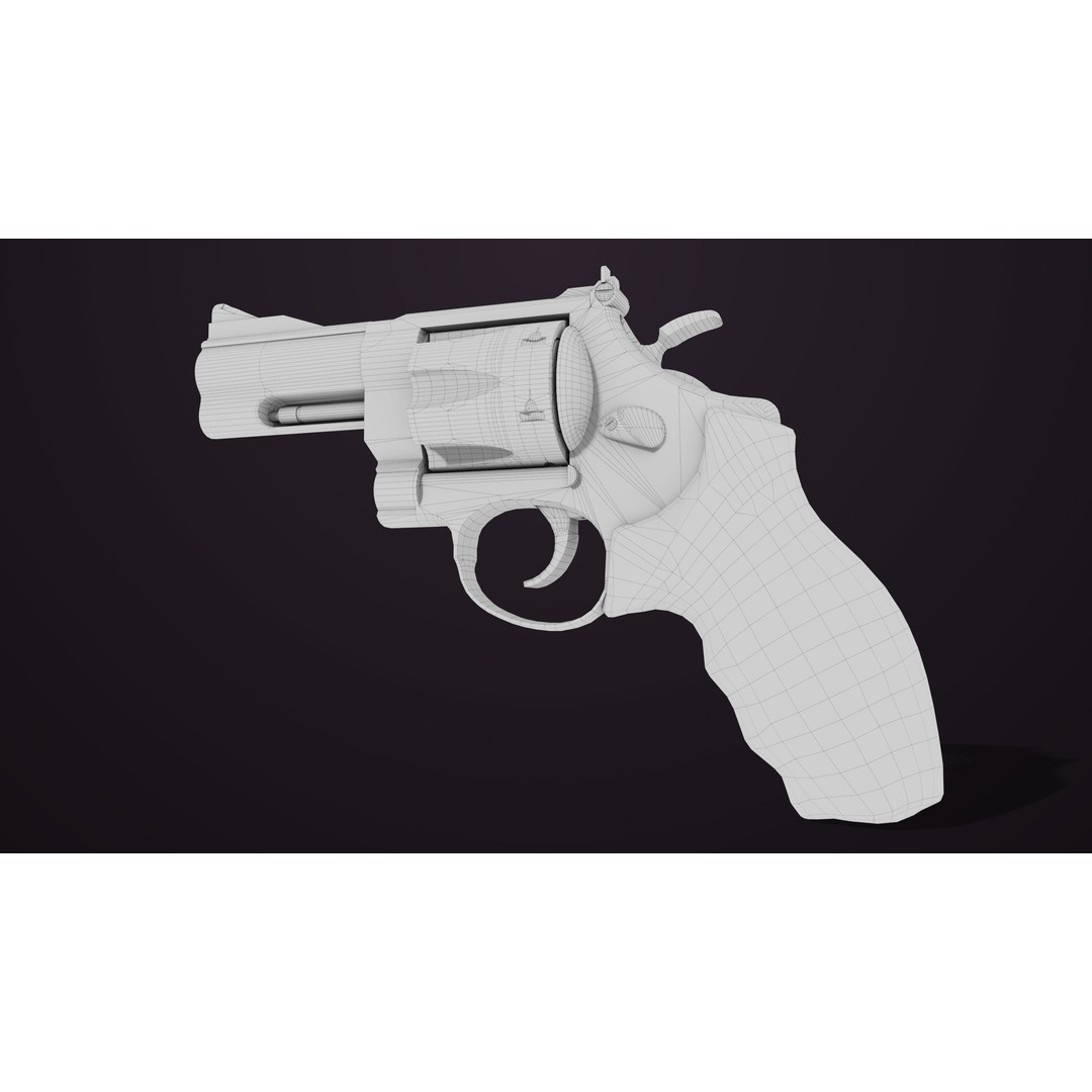 Small Revolver 3D Model – Low Poly PBR Game Asset, FBX - View 37