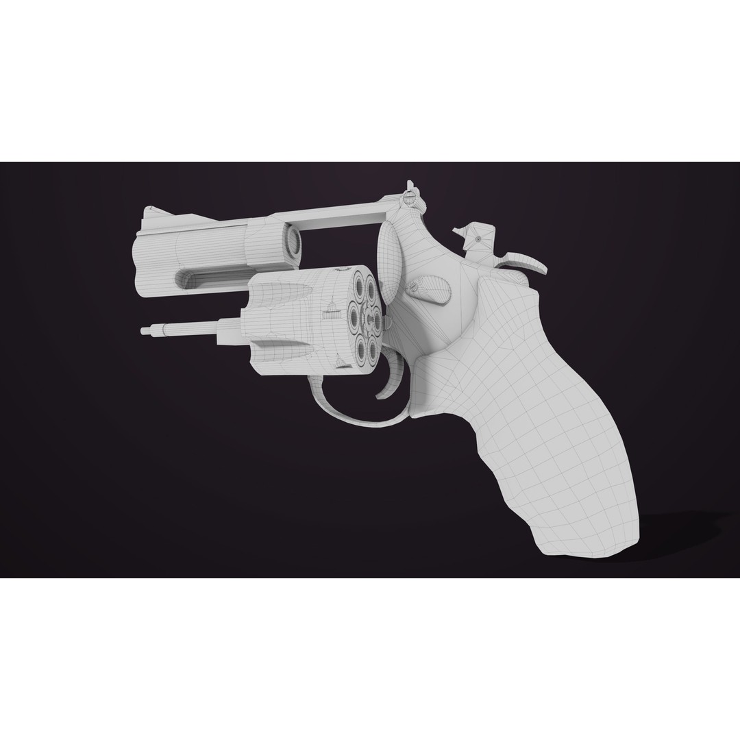 Small Revolver 3D Model – Low Poly PBR Game Asset, FBX - View 38
