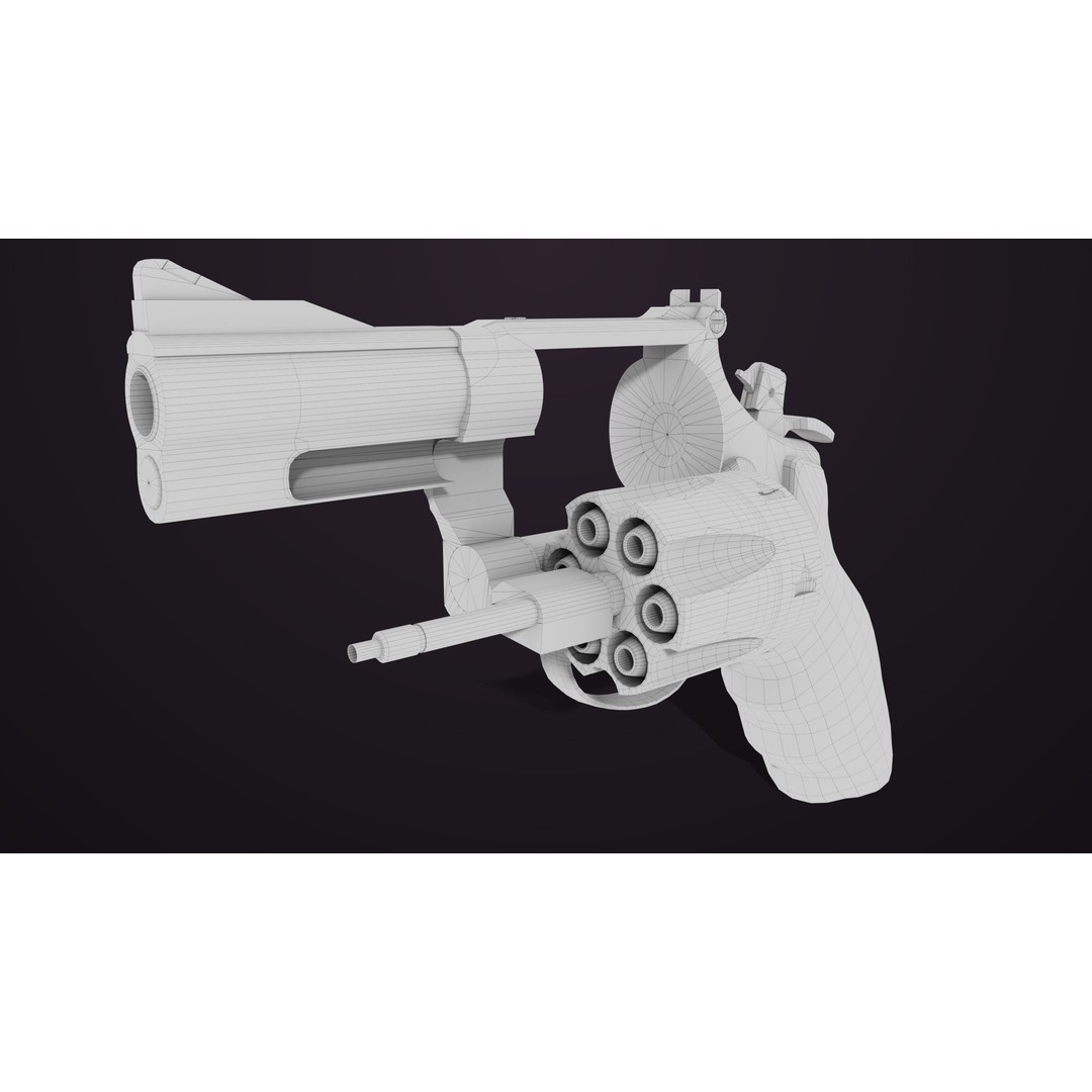 Small Revolver 3D Model – Low Poly PBR Game Asset, FBX - View 39