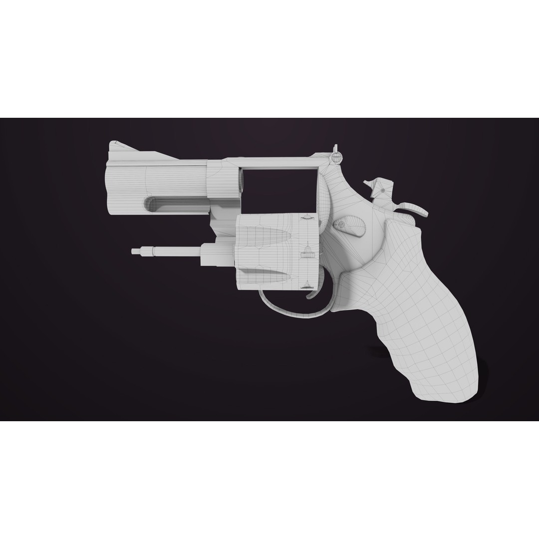 Small Revolver 3D Model – Low Poly PBR Game Asset, FBX - View 40