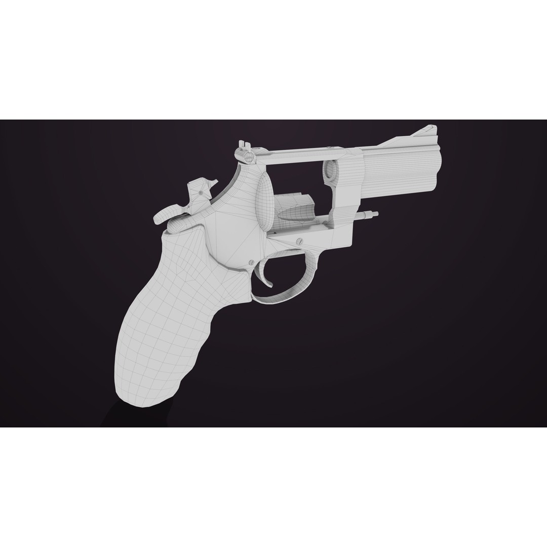 Small Revolver 3D Model – Low Poly PBR Game Asset, FBX - View 42