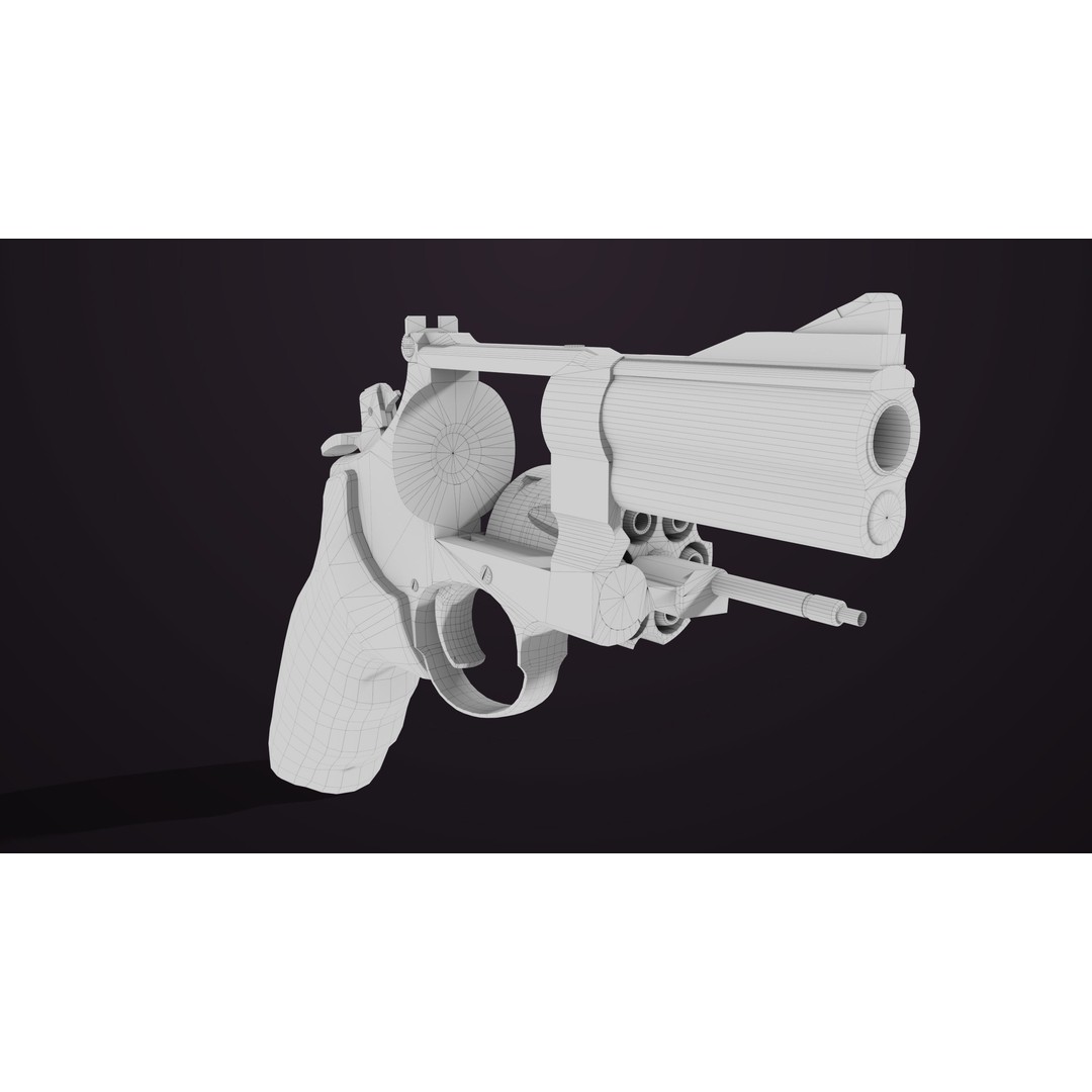 Small Revolver 3D Model – Low Poly PBR Game Asset, FBX - View 43