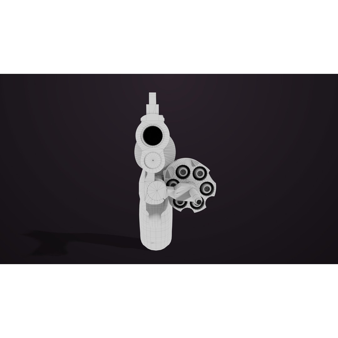 Small Revolver 3D Model – Low Poly PBR Game Asset, FBX - View 44