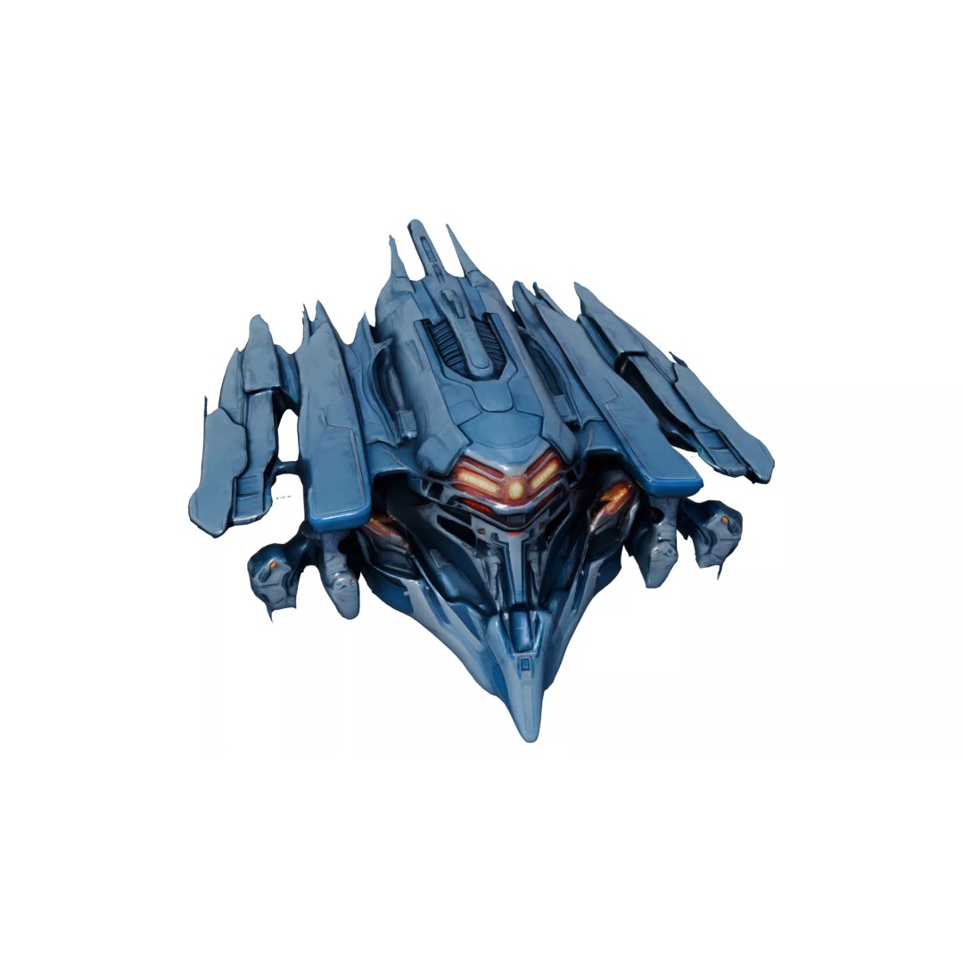 Aether Strike Spaceship 3D Model – Low Poly Game Ready, PBR Textures - View 2