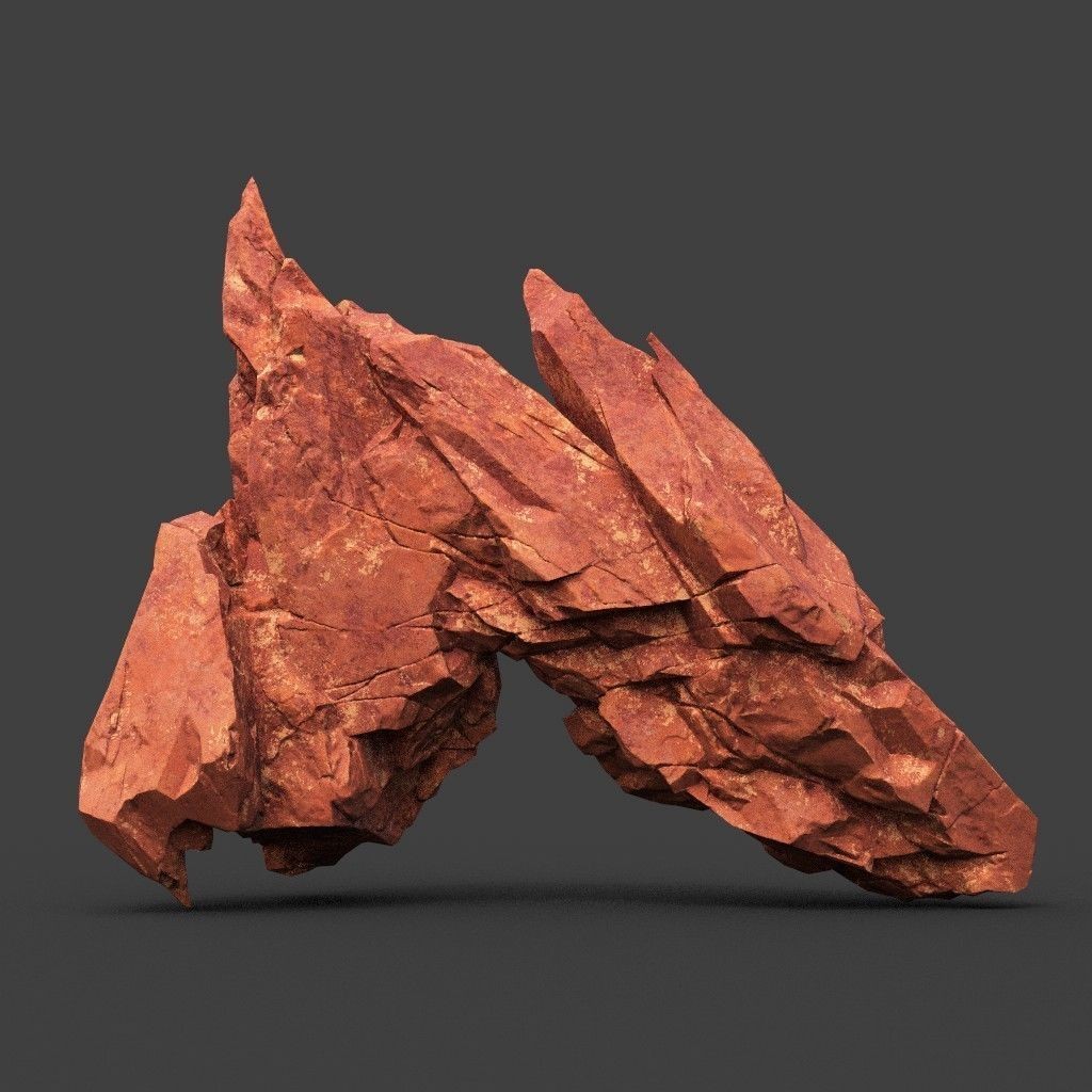 Sci-Fi Yellow Sharp Rock 3D Model – Low Poly Game Asset, FBX & OBJ - View 15
