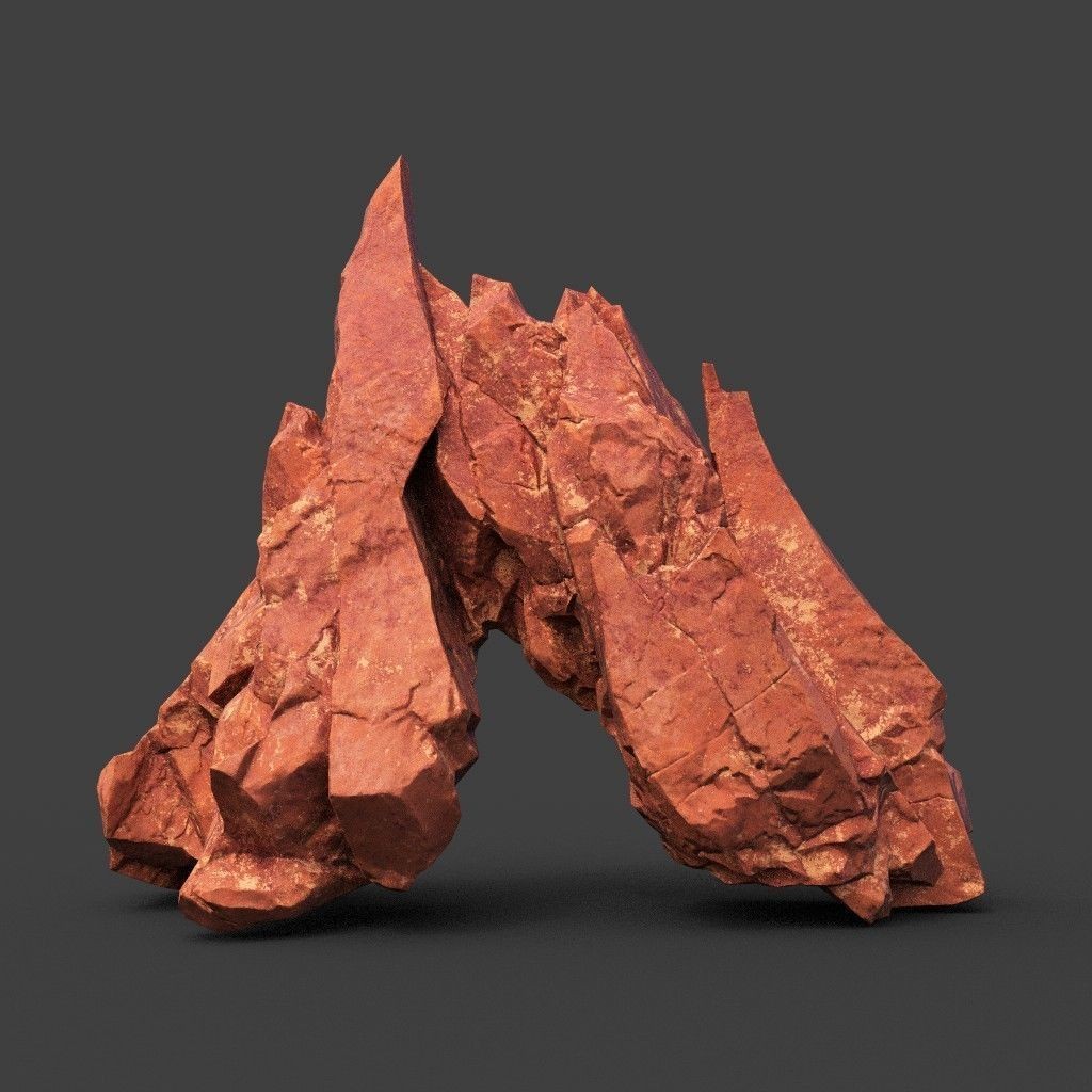 Sci-Fi Yellow Sharp Rock 3D Model – Low Poly Game Asset, FBX & OBJ - View 18