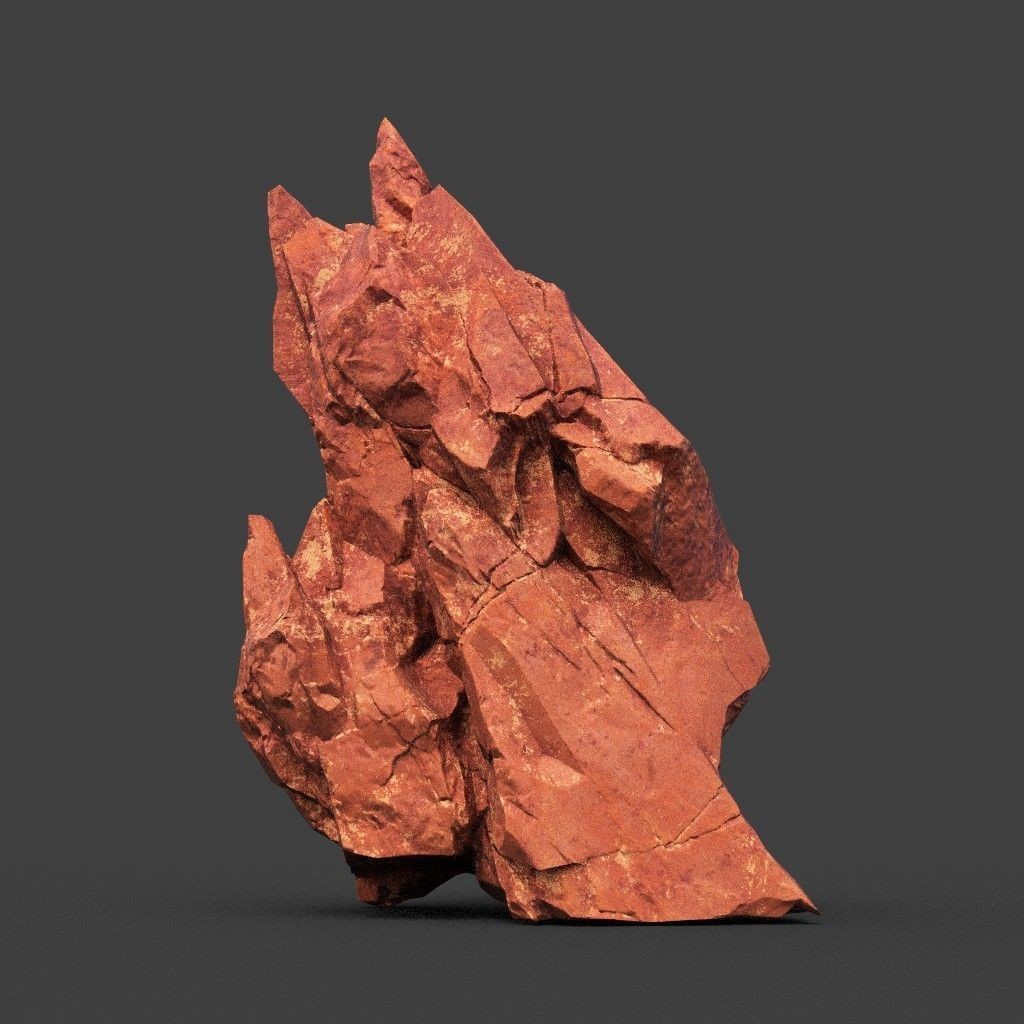 Sci-Fi Yellow Sharp Rock 3D Model – Low Poly Game Asset, FBX & OBJ - View 21