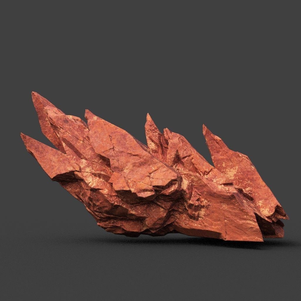 Sci-Fi Yellow Sharp Rock 3D Model – Low Poly Game Asset, FBX & OBJ - View 24