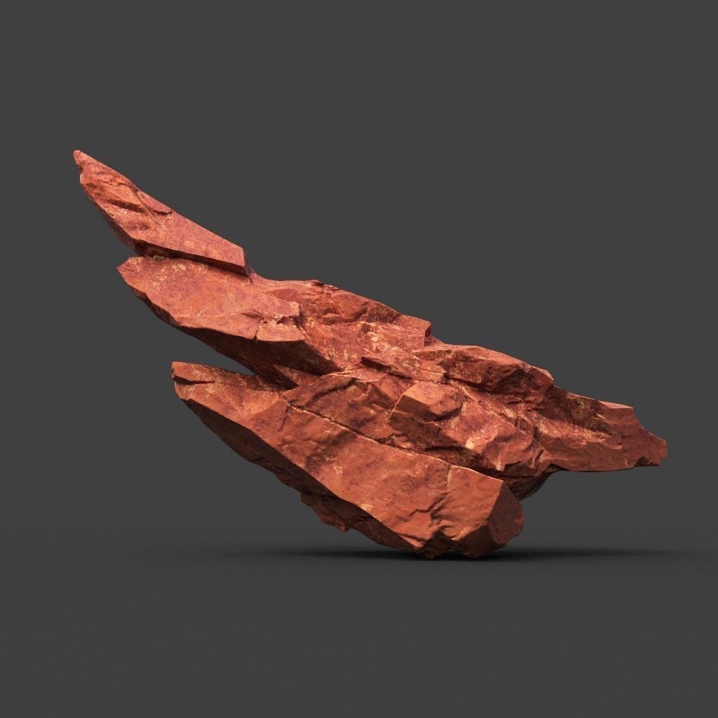 Sci-Fi Yellow Sharp Rock 3D Model – Low Poly Game Asset, FBX & OBJ - View 3