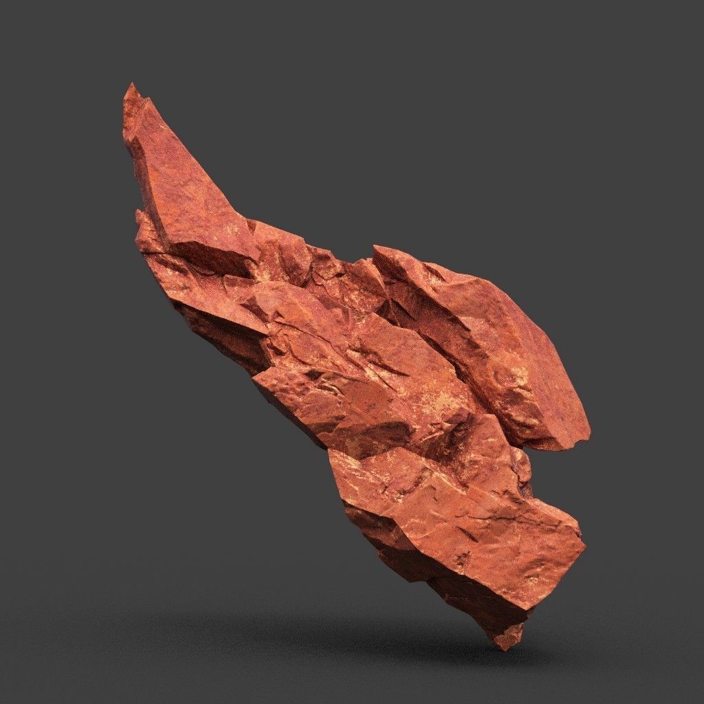 Sci-Fi Yellow Sharp Rock 3D Model – Low Poly Game Asset, FBX & OBJ - View 6