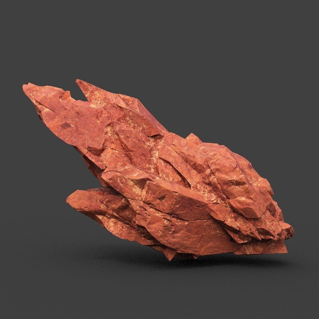 Sci-Fi Yellow Sharp Rock 3D Model – Low Poly Game Asset, FBX & OBJ - View 9