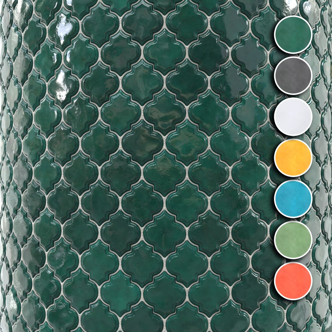 Kitchen Glaze Tile PBR Texture 3D Model – 7 Color Variants, OBJ - View 2