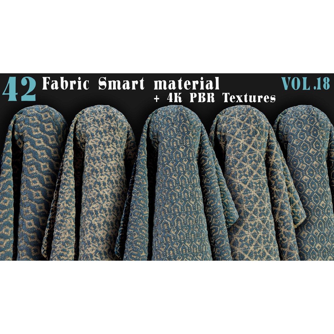 42 Fabric Smart Material 3D Model – PBR Textures for Substance Painter - View 11
