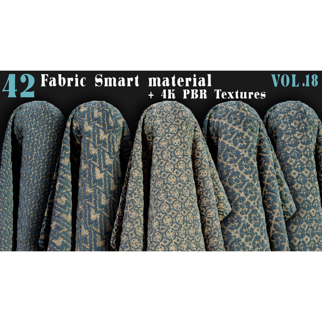 42 Fabric Smart Material 3D Model – PBR Textures for Substance Painter - View 14