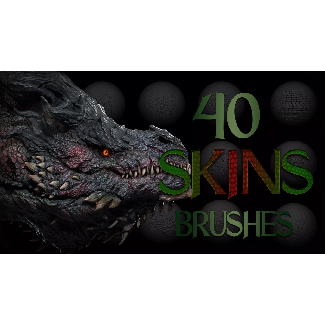 Dragon and Reptile Skins 3D Model – Unique Alphas & Brushes for ZBrush - View 2