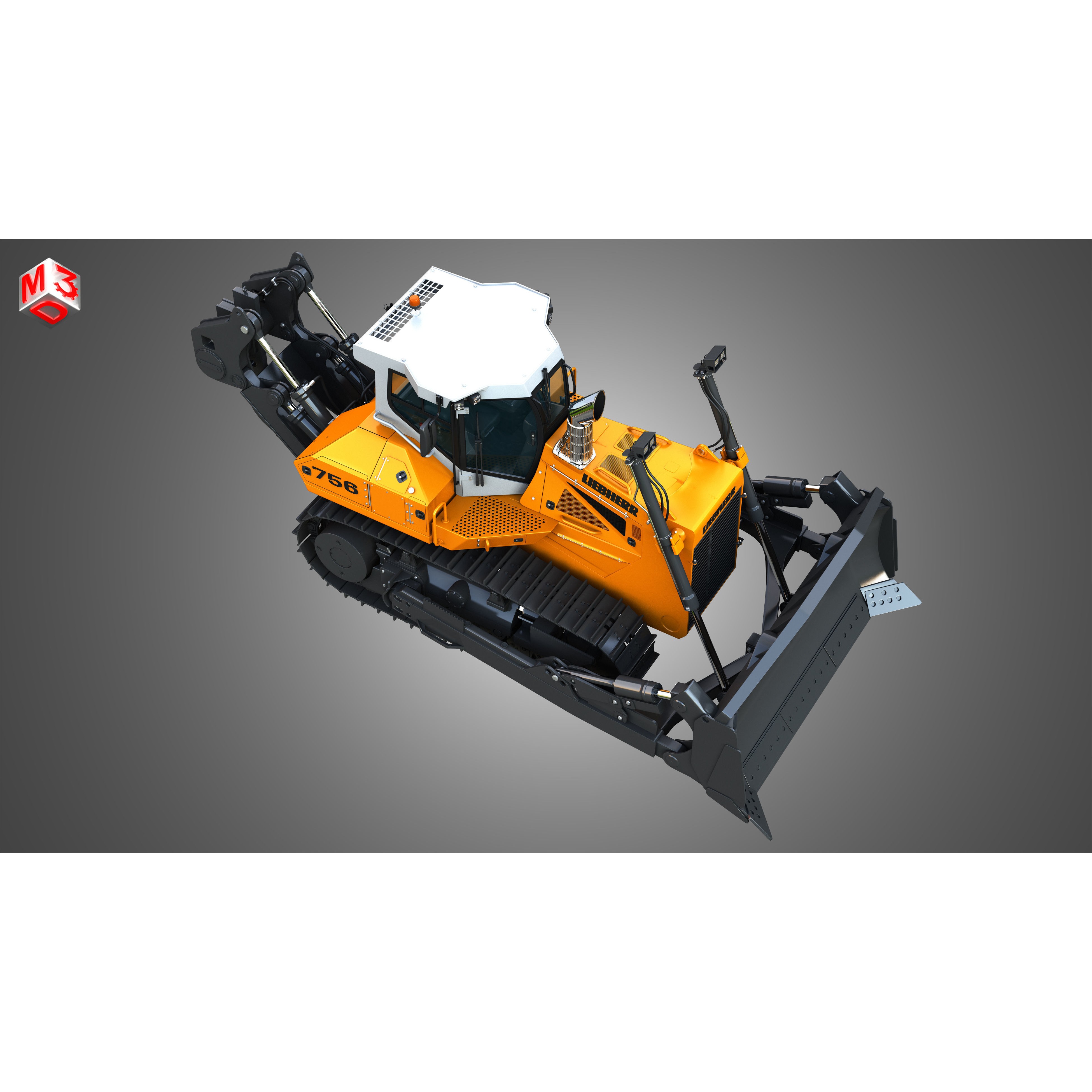 Liebherr PR 756 Litronic Crawler Dozer - High-Detail 3D Model - View 22