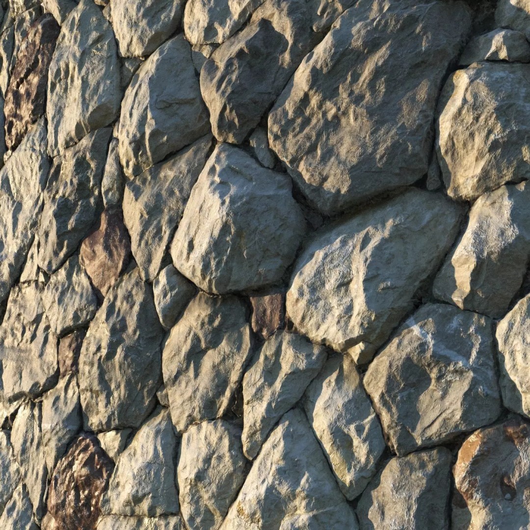 Masonry Cobblestone Texture 3D Model – 8K PBR Material for Architecture - View 2