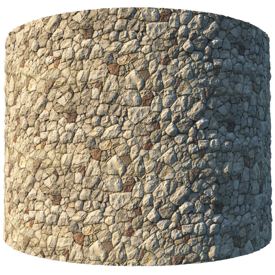 Masonry Cobblestone Texture 3D Model – 8K PBR Material for Architecture - View 3