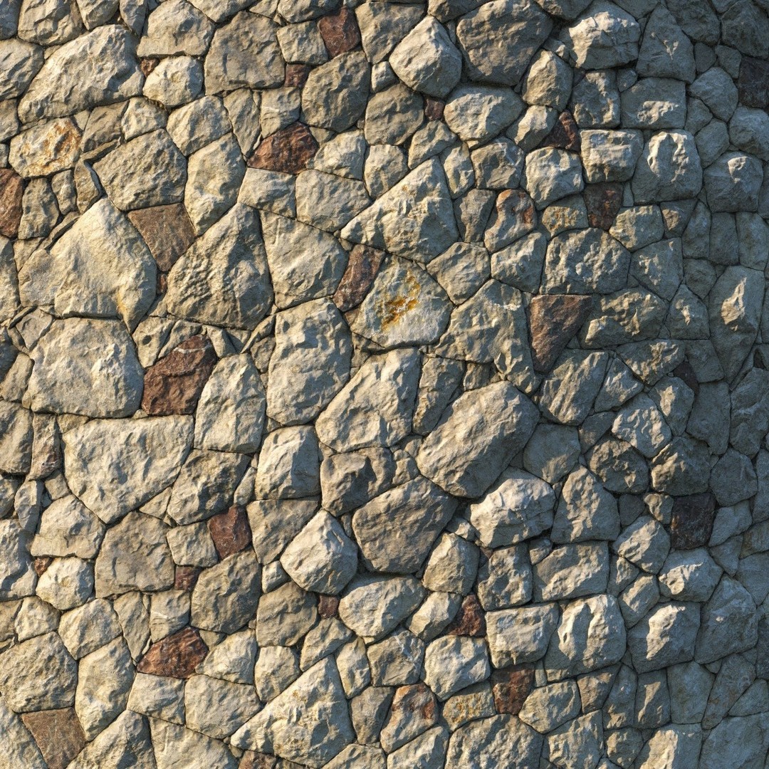 Masonry Cobblestone Texture 3D Model – 8K PBR Material for Architecture - View 4