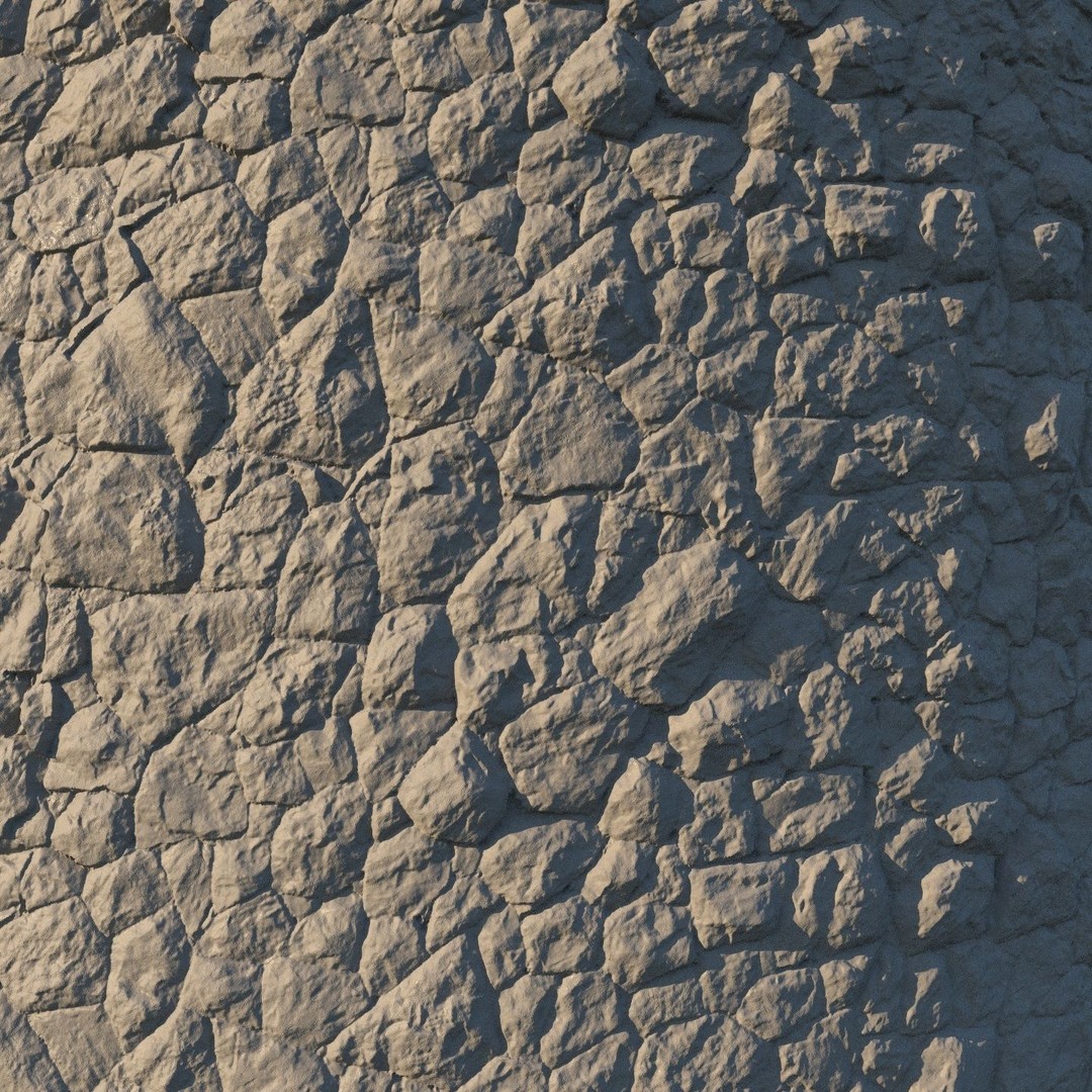 Masonry Cobblestone Texture 3D Model – 8K PBR Material for Architecture - View 6