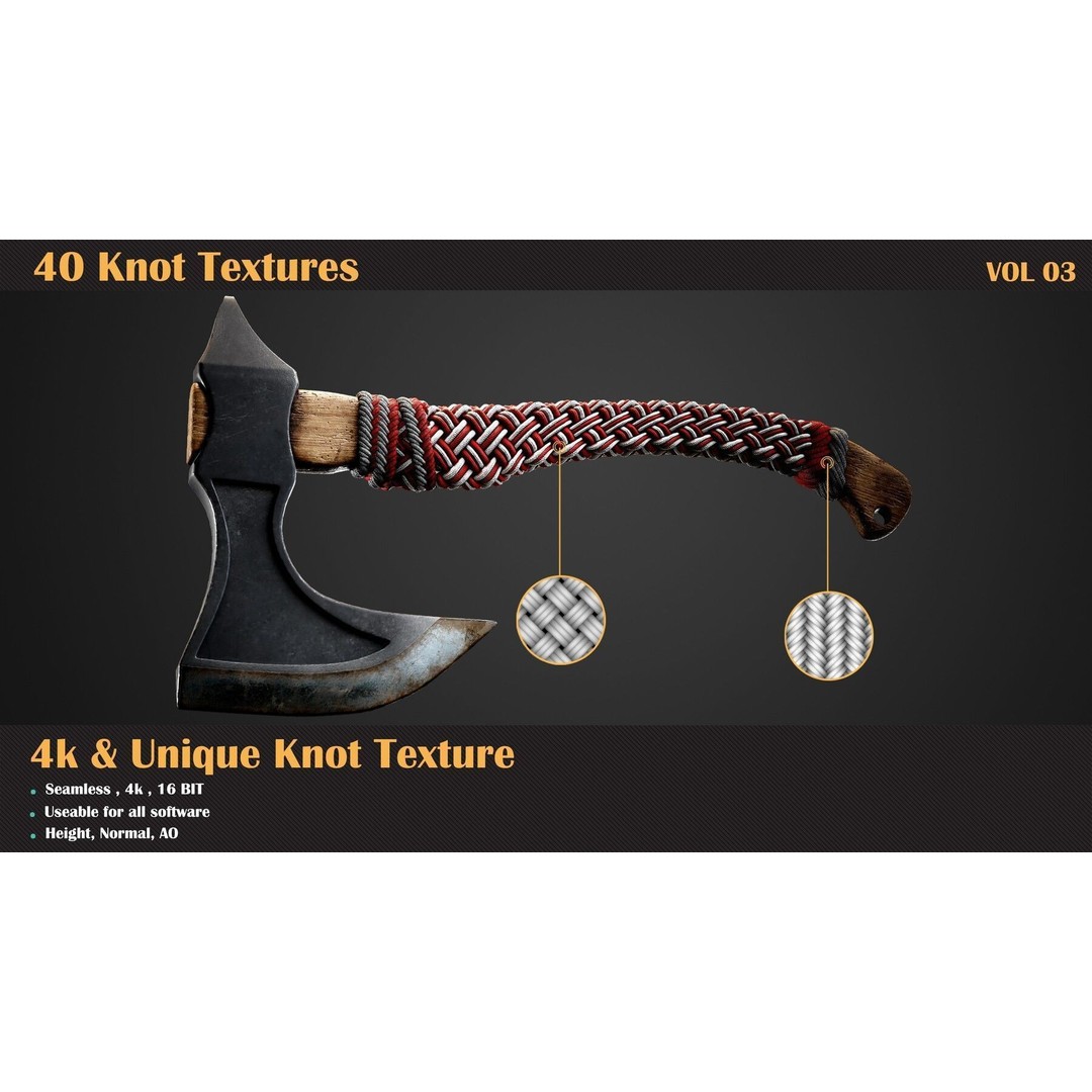 40 Tileable Knot Pattern 3D Model – High-Quality Textures, PBR Formats - View 3
