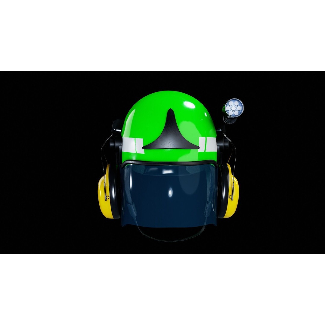 Schuberth F300 Firefighter Helmet 3D Model – Low Poly Game Asset, FBX, OBJ, Blender - View 12
